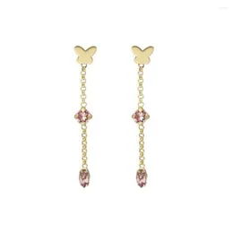 Stud Earrings Boako 925 Sterling Sier Red Crystal For Women Trend Butterfly Tassel Piercing Jewelry Pendientes Drop Delivery Dhgarden Dhhip