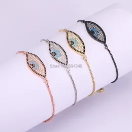Bileklik 10pcs zyz1761816 Moda göz cazibesi bileziği Kadınlar için Mikro Pave CZ Taşları Türk bilezik ayarlanabilir takılar