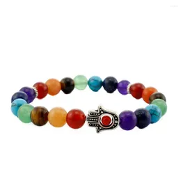 Strand Natural Crystal Stone Fashion Fine Jewelry Religion Chakra Yoga Reiki Healing Pärled Armband Seven Color Female Charm