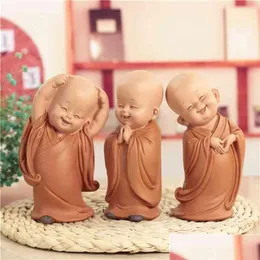 Arts and Crafts Little Monk Scpture Chinese Style Ręcznie kary Buddha Statue Akcesoria Dekoracja Dekora