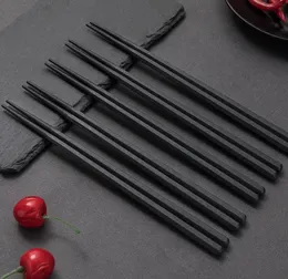 100Pair Black Chopstick Restaurant Hållbar japansk pinn-sushi svart-legeringspinnar kinesisk mat