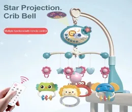 Rattles Mobiles Baby Remote Control Bed Bell Can Be Fixed Rattle 360 Degree Rotating Cartoon Pendant projection With Music Box Ent8449583