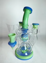 Vintage premium puslar recycler Glass Gong Bong Water Hookah Rurki z miską Oryginalną szklaną fabrykę może umieścić logo klienta przez DHL UPS CNE