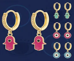 Trendy Evil Blue Eye Zircon Rainbow Sun Pendientes para mujeres Cute Unique Gold Color Crystal Drop Earrings Party Jewelry boho L2208108464716