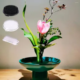Dekorativa blommor Plastblommor hållare stift klar arrangemang bas sug kopp runt blommor växt fixing verktyg hem trädgård dekor