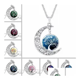 Pendant Necklaces Best Gift Breaking The Moon Time Gemstone Necklace Sweater Chain Glass Wfn172 With Mix Order 20 Pieces A Lot Drop Dh91K