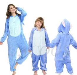Boy Girl Stitch Unicorn Pajamas Onesie Kids Kigurumi Anime Panda Pijama Winter Warm Women Nightie Unicornio Sleepwear Overalls 2108284584