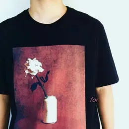 Herren-T-Shirts, Damen-T-Shirts, Blumenarrangement, Rose, weiße Dosen, Ölgemälde, Retro-Kurzarm-T-Shirt