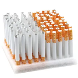 100 PCs/set Metal Cerâmica de alumínio de alumínio 80mm 55mm forma de cigarro tubo og filtro cor de tabaco limpador de ervas One Bat Bat Tubos portáteis