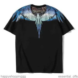 20SS Hip Hop High Street MB Srebrny szary niebieski pióra Water Drop Wings Krótkie rękawowe T-shirt dla mężczyzn i kobiet 2S1S1ogs5