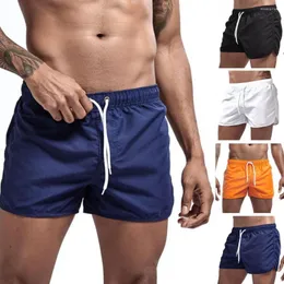 Running Shorts Summer Elastic Men's Swimwear Brand Beachwear Sexy Swim Trunks Men Swimsuit Low Waist Breathable Beach Wear Surf Board