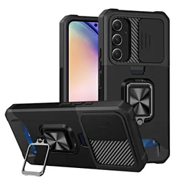 Casos híbridos de kickstand de suporte para cartão magnético para o Samsung Galaxy A54 5G A24 A34 A14 A13 A33 A53 Stand Magnetic Stand à prova de choque