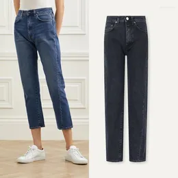 Jeans da donna Donna Cropped Cuciture intrecciate Vita alta Tinta unita 2023 Autunno Vintage Zipper Pantaloni da donna in denim