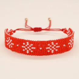 Link-Armbänder YASTYT Weihnachtsgeschenk Präsentieren Miyuki Perlen Für Frauen Schneeflocke Rotes Seil Glücksschmuck Y2k-Accessoires Trendy