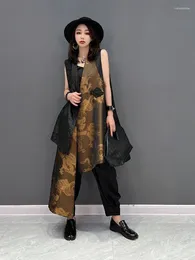 Kamizelki damskie Superaen 2023 Wiosna latem moda w stylu chiński kamizelka bez rękawów retro dla kobiet