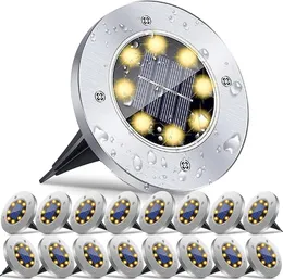 8/20LED Solar Power Disk Licht Outdoor Garten Solar Unterirdischen Licht Deck Licht Scheinwerfer Vergraben Led Lampe Garten dekoration