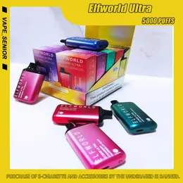 Elfworld Ultra 5000 Puffs Original Disposable Vape Pen E Cigarette With Rechargeable 650mAh Battery 13ml Prefilled Pod mesh coil DC5000 Bar Kit Escobar bang xxl
