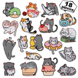 20 Stück Nähzubehör Werkzeuge Niedlicher Aufnäher mit Cartoon-Katze, Stickerei auf Kinderkleidung, interessantes Tier-Stickzubehör, Eisen P230524