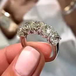 Eternity Pierścień Pierścień Białe Złoto wypełnione Aaaaa Cyrkon Pierścienie Wedding Pierścienie dla kobiet Bridal Jewelry Gift