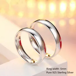 Cluster Rings Buyee 925 Sterling Silver Couples Ring Sets Light Slät Vit Finger For Woman Man Wedding Jewelry