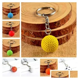 Key Rings Ship Football Basketball Golf Simation Plastic Pendant Keychain Gifts R172 Mix Order 20 Pieces Mycket nyckelringar Drop Delive Dhyak