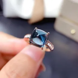 Кластерные кольца модные топаз кольцо прибытие естественный и настоящий пальцем 925 стерлинговый серебряный стиль роскоши