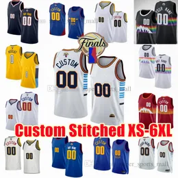 Jokic Jamal Murray Custom 2023 Patch Patch Basketball Jerseys Aaron Gordon Christian Braun Peyton Watson Bruce Brown DeAndre Thomas Collin Gillespie Jackson