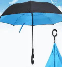Umbrellas 2021 CHandle Unisex Sunshade Rain Umbrella Multifunction Foldable Cotton Double Layer Upside Down Reverse Opening6009928