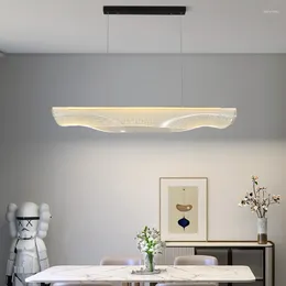 Pendellampor designer strip ljuskrona led modern ljus guide platta akryl matbord lampa lyx minimalistisk bar