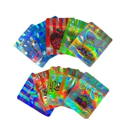 láser runtz mylar bolsas de embalaje vacías 3.5g gelato gumbi gumbo bolsa de embalaje paquete paquete flor seca