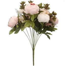 Decorative Flowers Decoration Bouquet Vintage For 1 Artificial Silk Peony Winter Flower