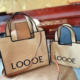 Stickerei Designer Korb Taschen Frauen Sommer Stroh Bast Handtaschen 2 Größe Anagram Kleine Tote Umhängetasche Lo Eimer Tasche Geldbörse handtasche