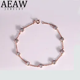 Armreifen für Frauen, testpositiv, solides 14-Karat-Roségold, 4 mm, 2,7 ctw Karat, DF-Farbe, Moissanit-Armband mit Lab-Grown-Diamant-Lünette