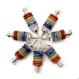 Colares pendentes pedra natural 7 reiki chakra pendums de colar rodas de vida jóias jóias fazendo wicca dowsing bh007 entrega de gota dhop2