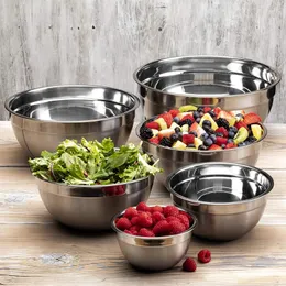 Bowls Mixing Salad 6pcs Kitchen Steel For Bowl Storage Set Baking Cooking Space-saving Nesting Stainless