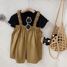 Clothing Sets 2023 Summer Baby Boys Girls Kids Cute POLO T Shirts Overalls Set Birthday Clothes Children Casual Wear