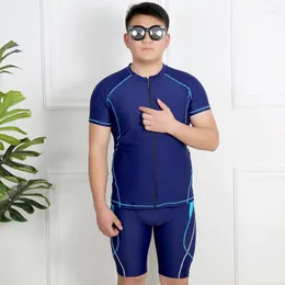 Men's Swimwear 2023 Men's Split Swimsuit Short-sleeved Beach Water Sports Snorkeling Swimming Surfing Suit Plus Size Sunscreen