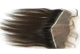 バージンマレーシアの人間の髪の絹のようなストレートシルクベースレース正面漂白ノット安いシルクベース耳から耳フルレースの正面clos4727818
