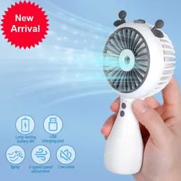 Новый мини -портативный вентилятор 3 скорость 2 Увлажняющий спрей режим вода вентилятор летний USB Зарядка воздуха ручной работы вентилятор на открытый кемпинг дом