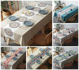 Nordic Tablecloths Водонепроницаемые и нежимазаточные одноразовые бегуны из ПВХ -стола El Table Cloth Party Tablecloth7879735