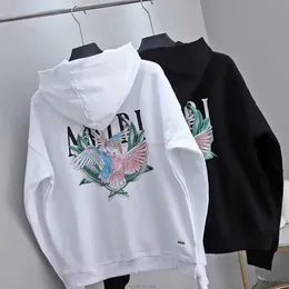 Tasarımcı Giyim Erkek Sweatshirts amires am hoodies amies kapüşonlu kuş cennet kuşu palakeet palake ağacı erkek hoodie sweatshirt nefes alabilir antik terry fashi