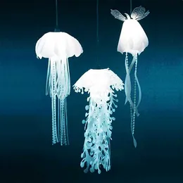 Kolye lambaları Yeni DIY PVC Medusae Kolye Lambaları Parıltı Eterik Denizanası Droplight Acaleph Asma Işık G230524
