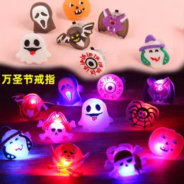 Bracelets New Christmas Halloween Ring Glowing Christmas Eve Finger Lamp LED Flash Pumpkin Luminous Bracelet Children Gift Toys Wholesale