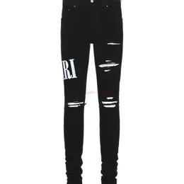 Tasarımcı Giyim Amires Kot Kot Pantolon Amies Mağazası Trend Marka Kot Erkekler Sıkıntılı Yırtık Sıska Motosiklet Biker Rock Hip hop Pantolon Moda Düz Pantolon 99