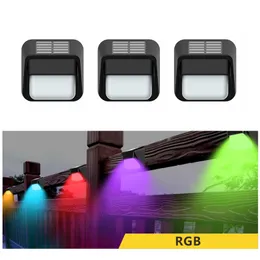 RGB-Solar-Zaunlicht, warmweiß, 8 LEDs, IP65, wasserdicht, Solar-Wandleuchte, Hof, Gartendekoration