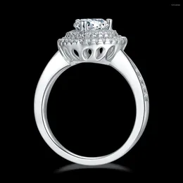 Bagues en grappe Type93c 1.0ct Bague Moissanite 925S Argent Forme Étrange Or Blanc Lab Diamant CVD HPHT Bijoux Originaux Pour Femmes