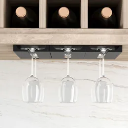 Kitchen Accessories Wall Mount Wine Glasses Holder Stemware Classification Hanging Glass Cup Rack Punch-free Cupboard Organizer