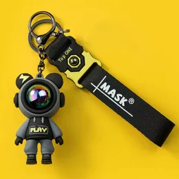 Cartoon Bear Par Nyckelring Fashion Astronaut Lightning Bear Rabbit Keyring Car Keychain Keyholder Bag Charm Pendant Accessory