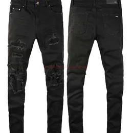 Designer Clothing Amires Jeans Denim Pants 22 Black Washed Torn Jeans for Men with Amies Patches for Slimming Fit Highquality Small Leg Pants for Casual Fashion Distr