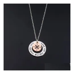 Pendant Necklaces Not All Who Wander Are Lost Compass Letters Men And Women Necklace Gsfn605 With Chain Mix Order Drop Delivery Jewe Dhdao